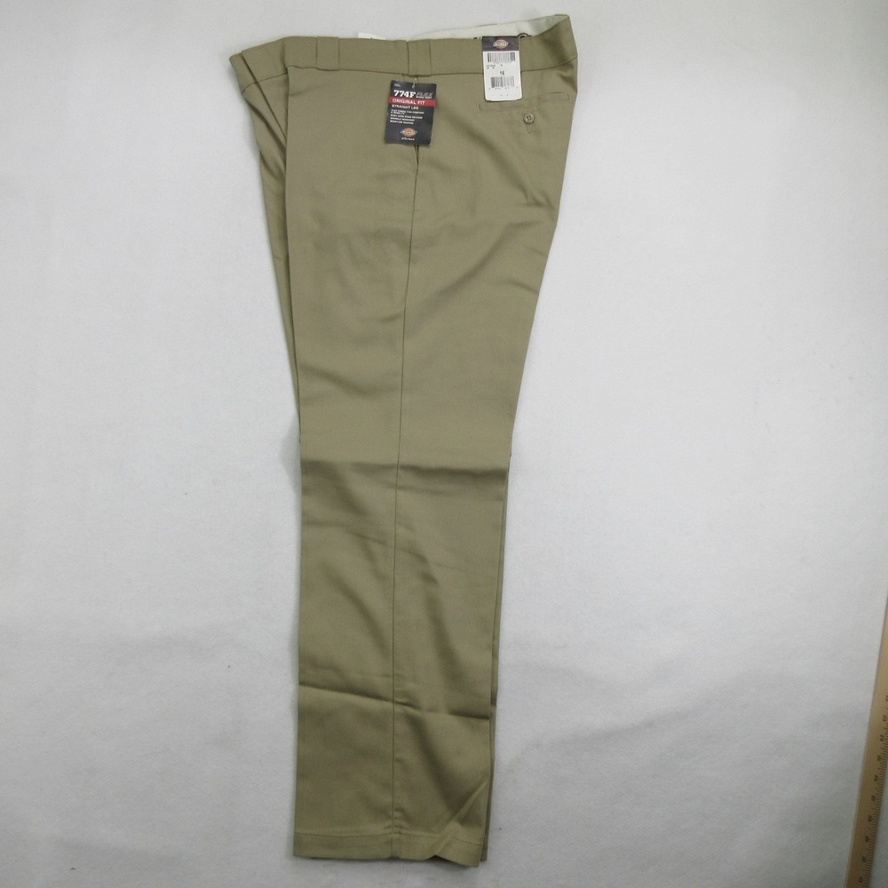 Dickies Women's Pants Size 16 Flex 774F Work Pant Khaki Straight Leg New DEFECT